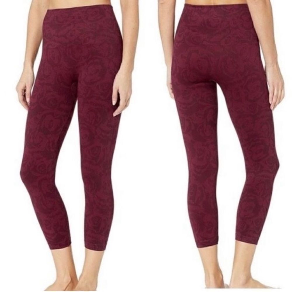 Spanx Seamless Crop Leggings Rose Print Boho L